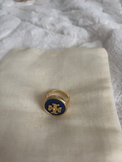 Tory Burch Gold & Blue Lapis Lazuli Ring