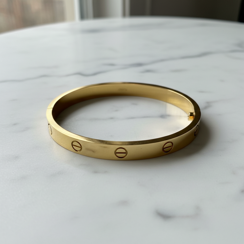 Cartier Love solid bangle on marble