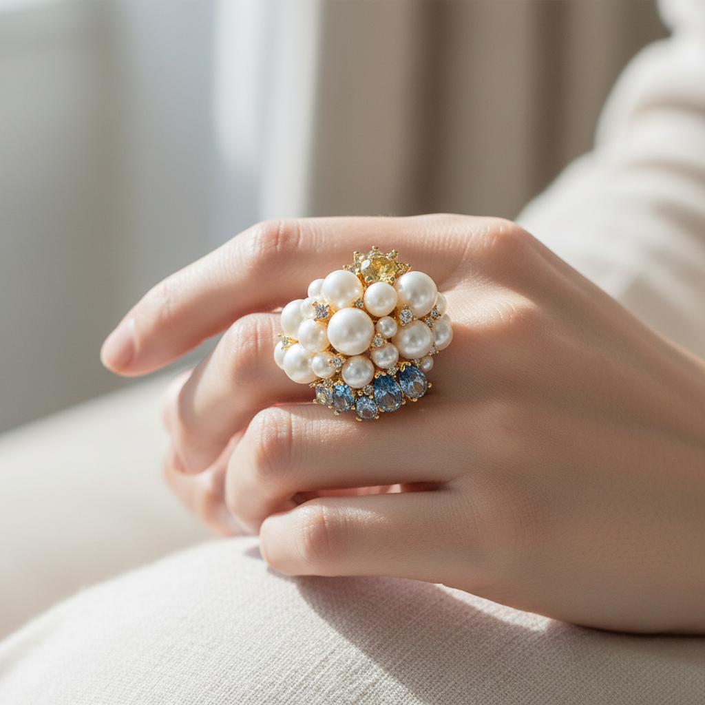 Kate Spade Rain or Shine Statement Ring - close-up detail
