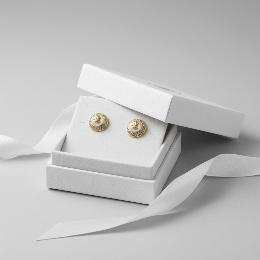 Tory Burch Natalie Stud Earrings - Luxury Gift Box