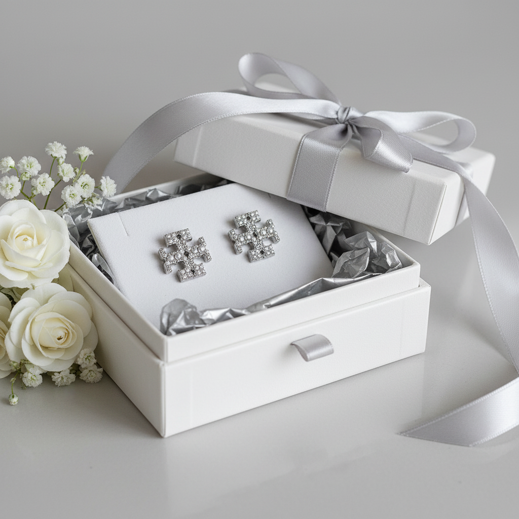 Tory Burch Kira Pavé Stud Earrings - luxury gift box