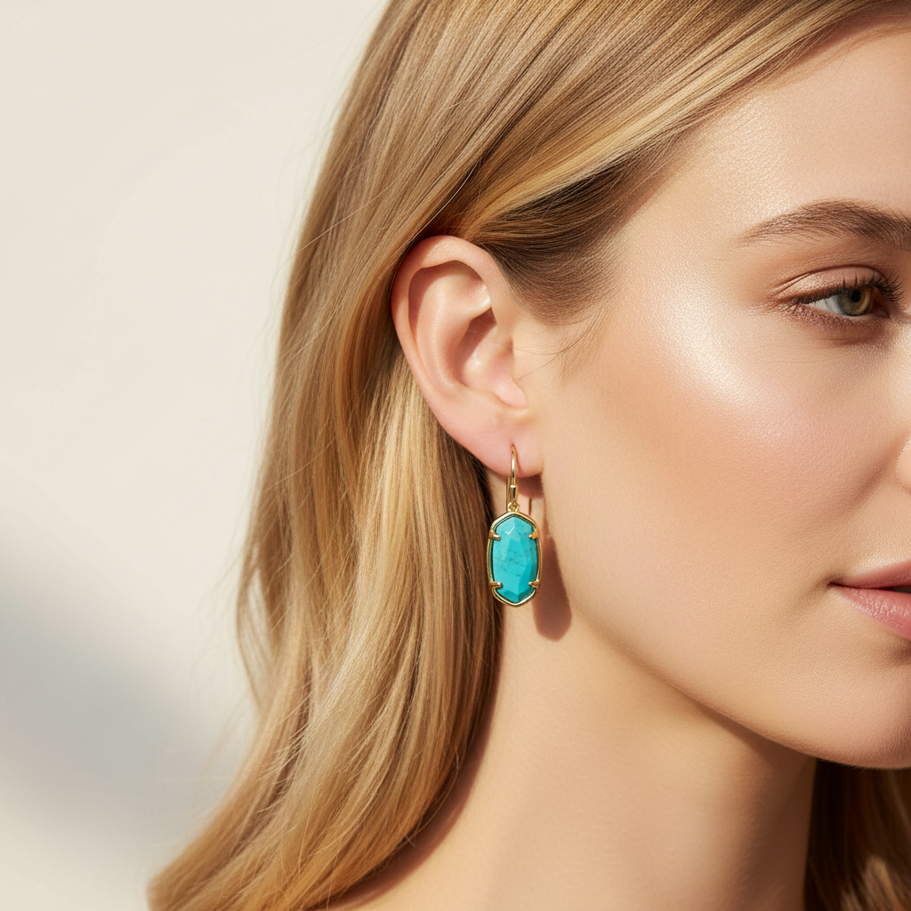 Kendra Scott Lee Drop Earrings in Gold Tone and Turquoise