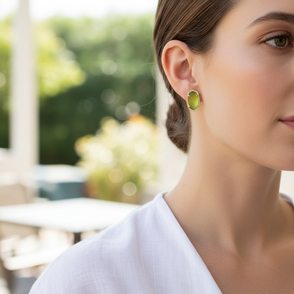 Kendra Scott Ellie Peridot Illusion Earrings - outdoor lifestyle