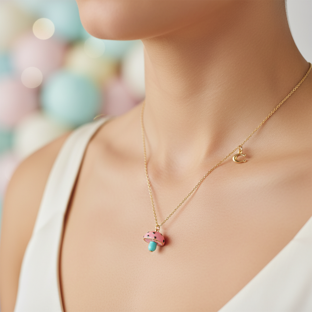 Coach Mushroom Pendant Necklace - lifestyle 2