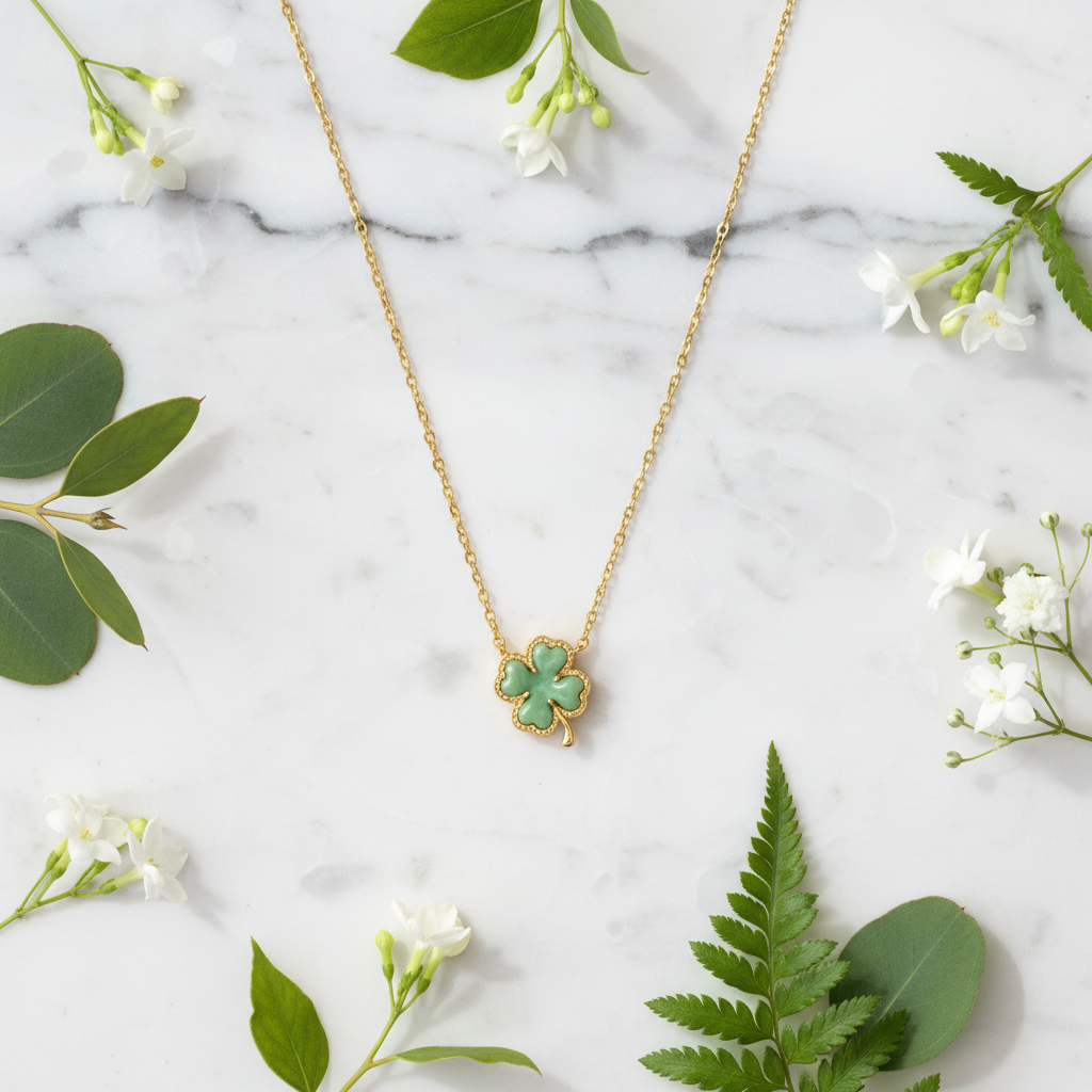 Mint Clover Necklace - Lifestyle 2