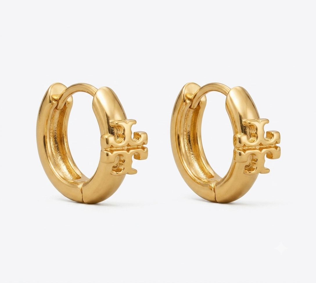 Tory Burch Kira Huggie Hoop Earrings in Gold