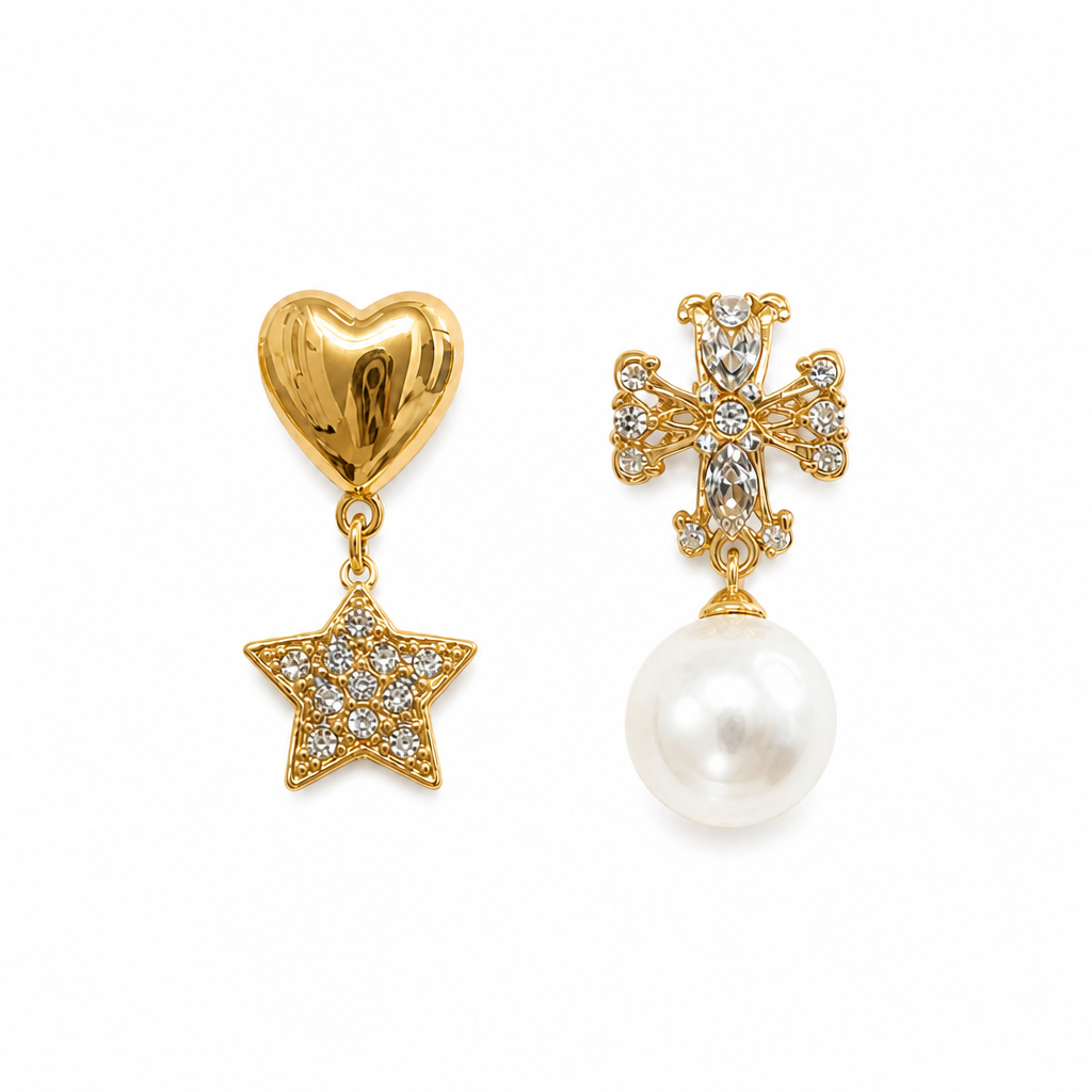 Tory Burch Asymmetrical Celestial Drop Earrings