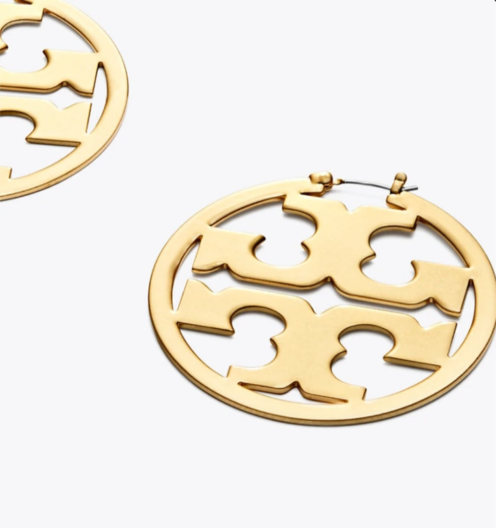 Tory Burch Large Icon Earrings in Silver