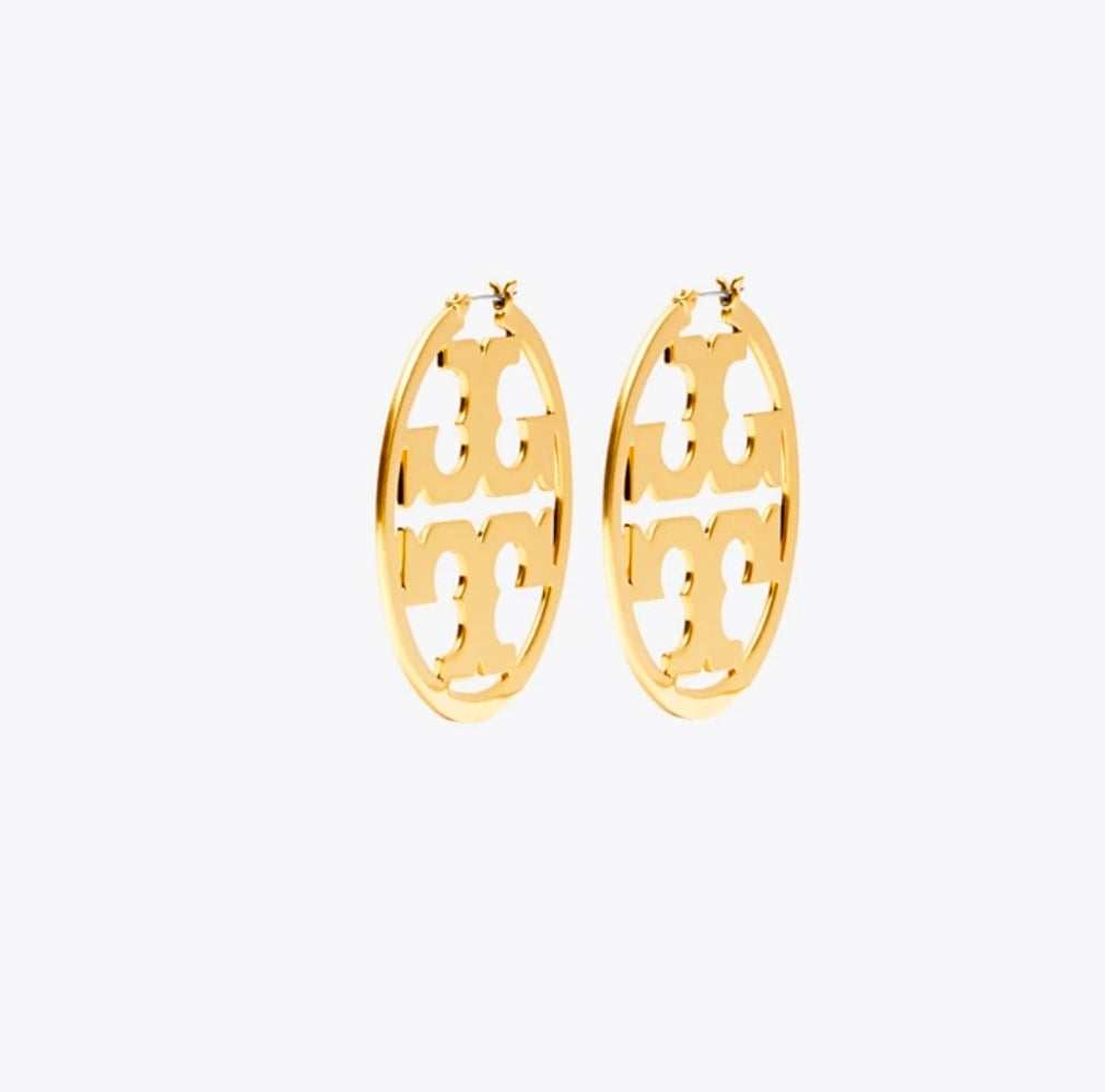 Tory Burch Large Icon Earrings in Silver