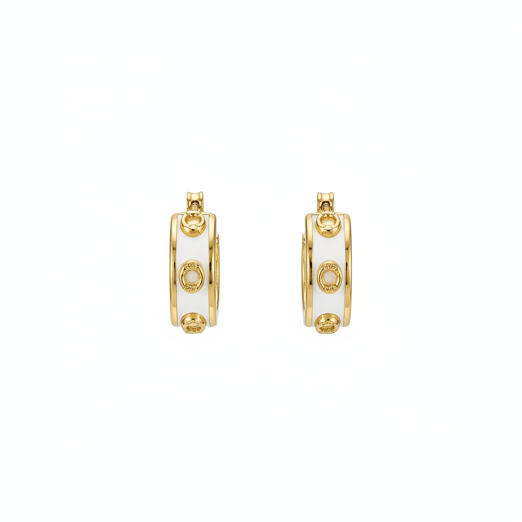 Coach Gold Hoop Earrings - Clean Product Shot
