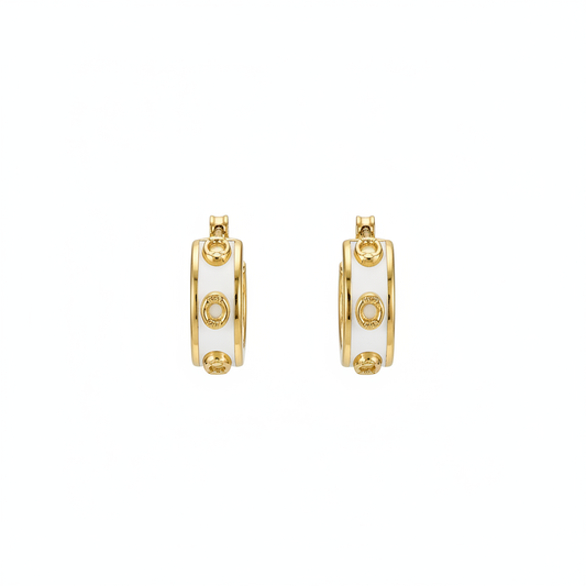 Coach Gold Hoop Earrings - Clean Product Shot