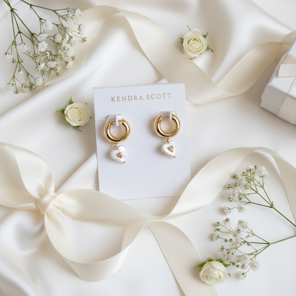 Flat lay with white flowers