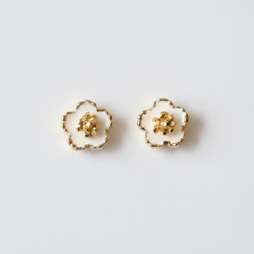 Flower Earrings - Clean White Background