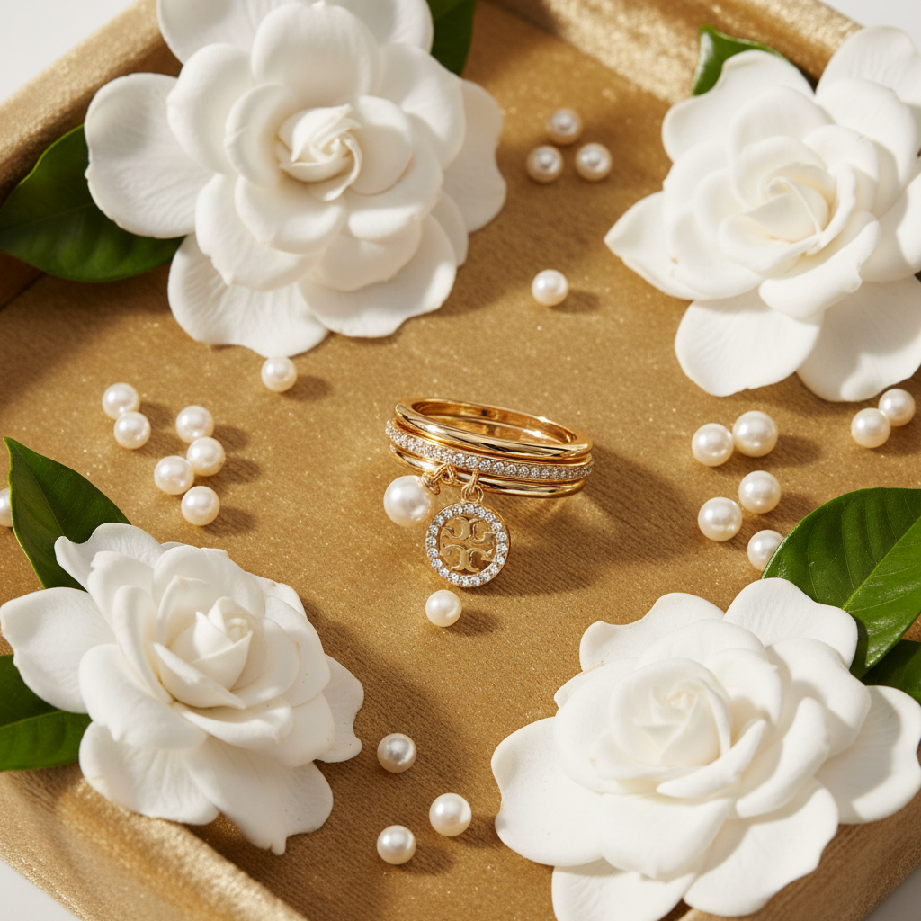 Gold velvet tray