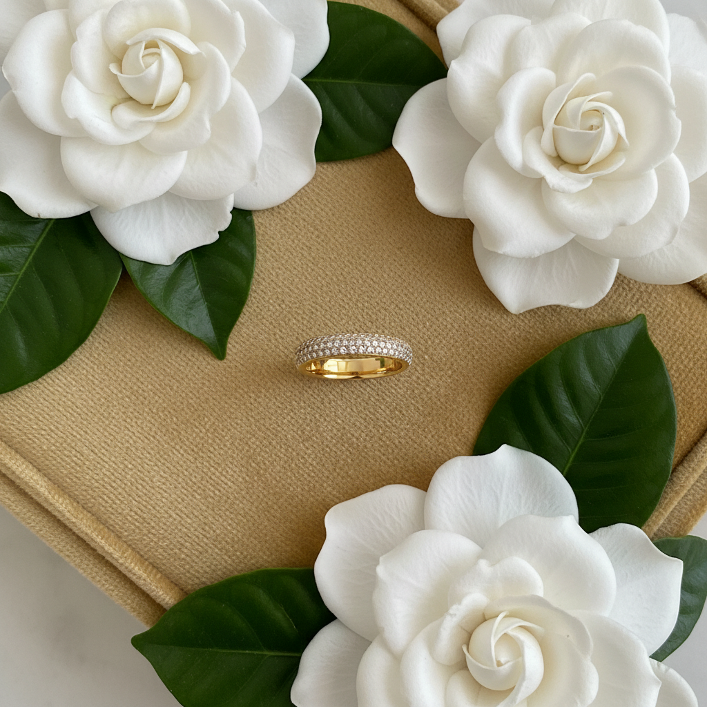 Gold velvet tray