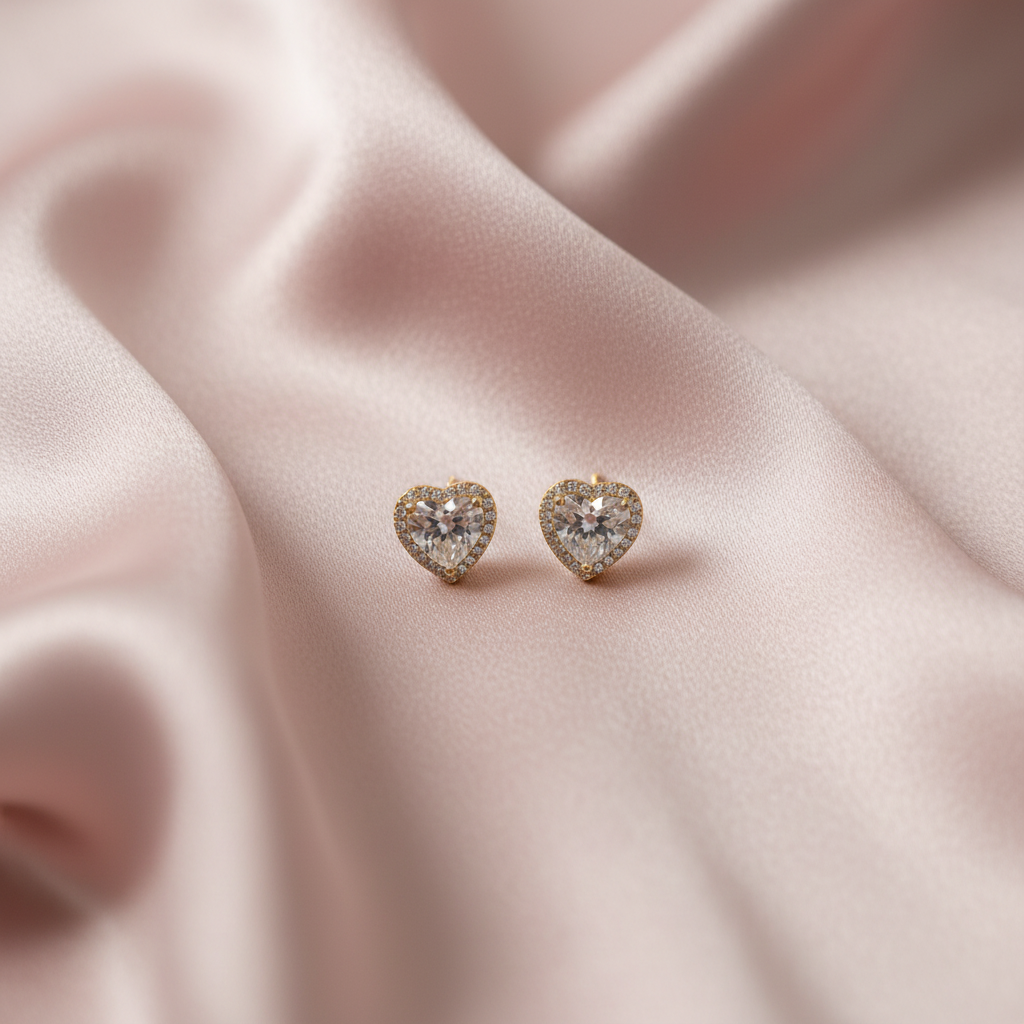 Kate Spade My Love Heart Earrings blush silk flat lay