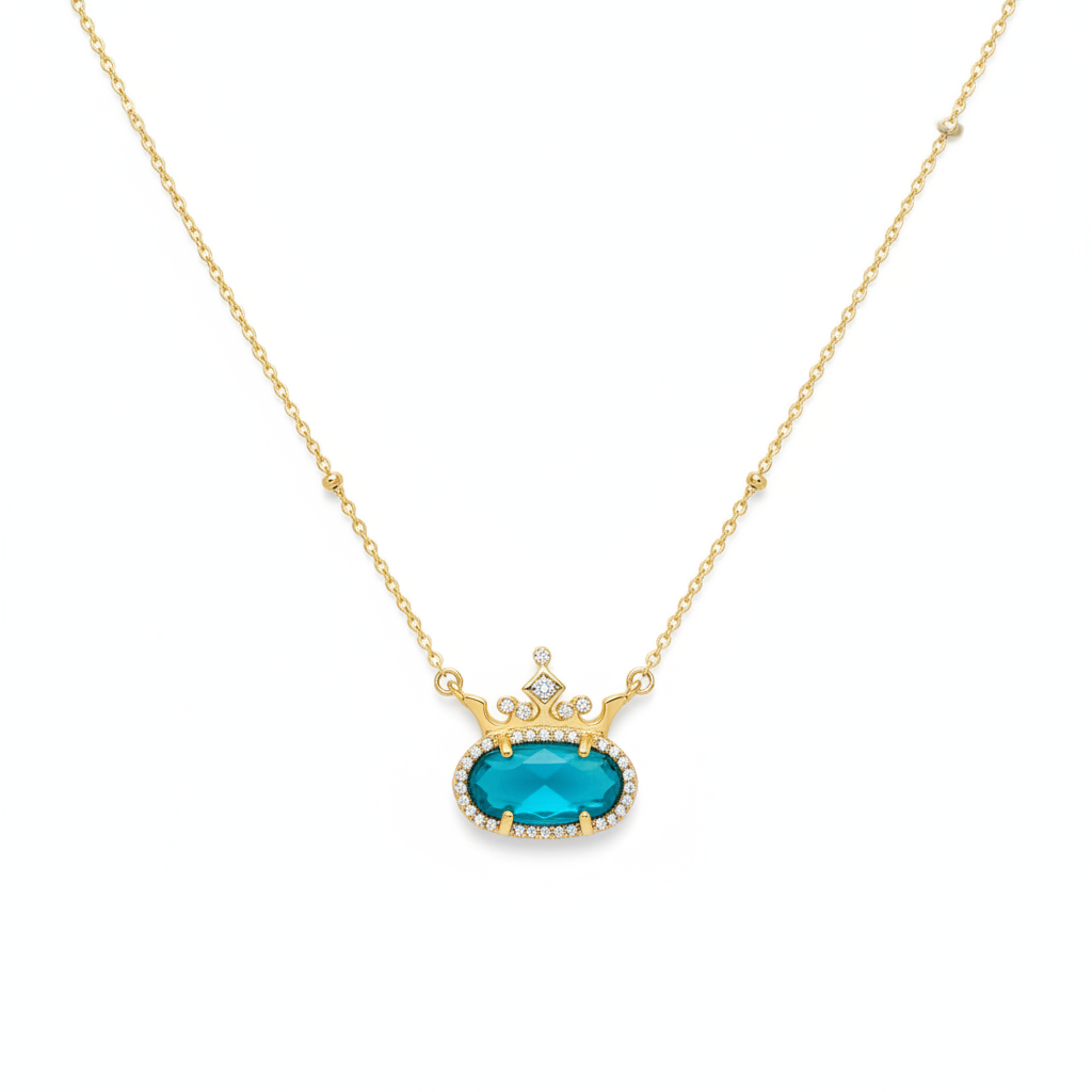 Disney Kendra Scott Elisa Princess Gold Pendant London Blue Illusion clean product shot