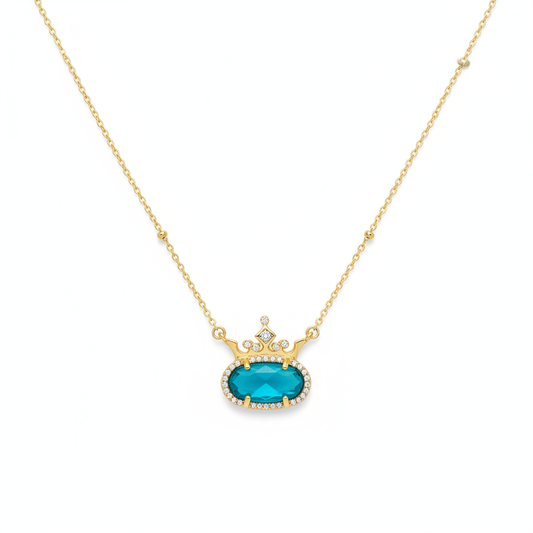 Disney Kendra Scott Elisa Princess Gold Pendant London Blue Illusion clean product shot