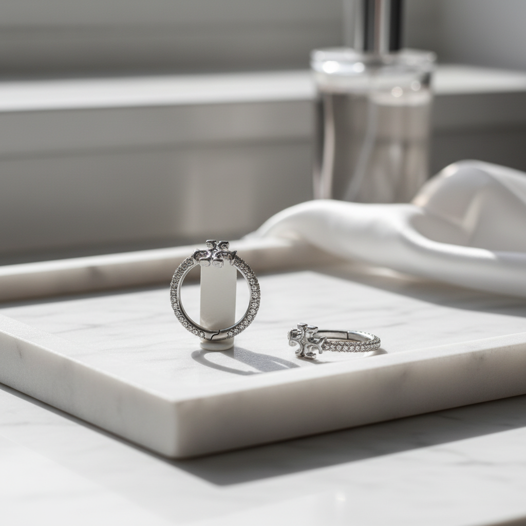 Tory Burch Icon Hoop Earrings - marble vanity tray