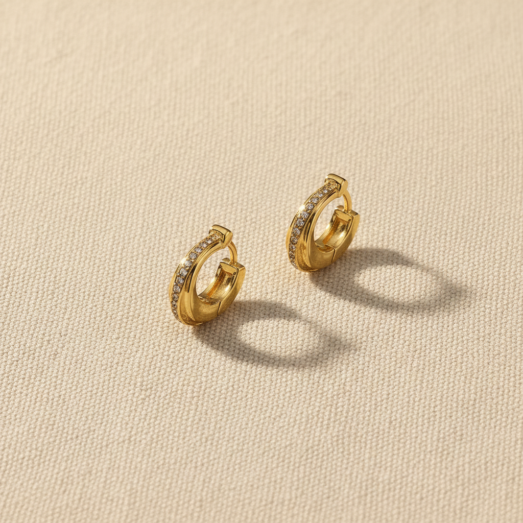 Coach Pave Signature Huggie Earrings - Lifestyle 2