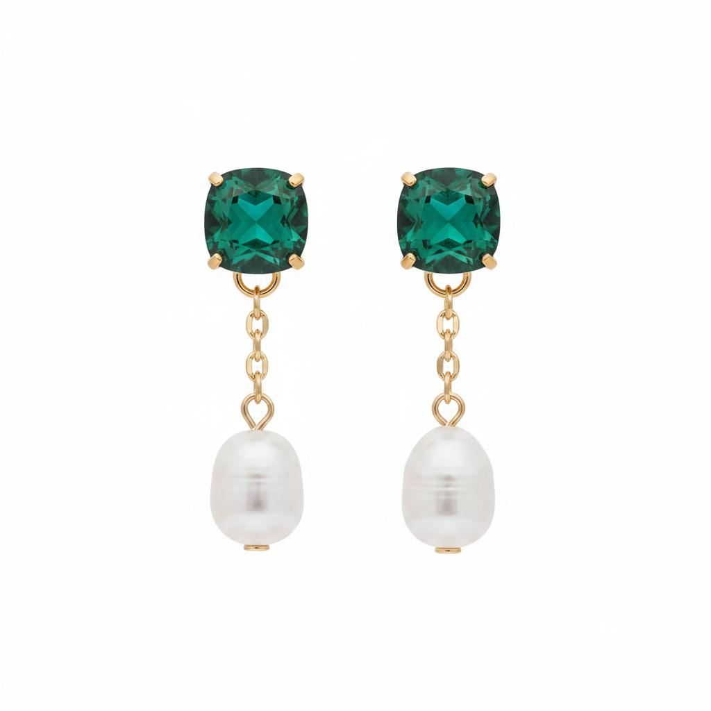 Tory Burch Crystal Pearl Drop Earrings - clean white background product shot