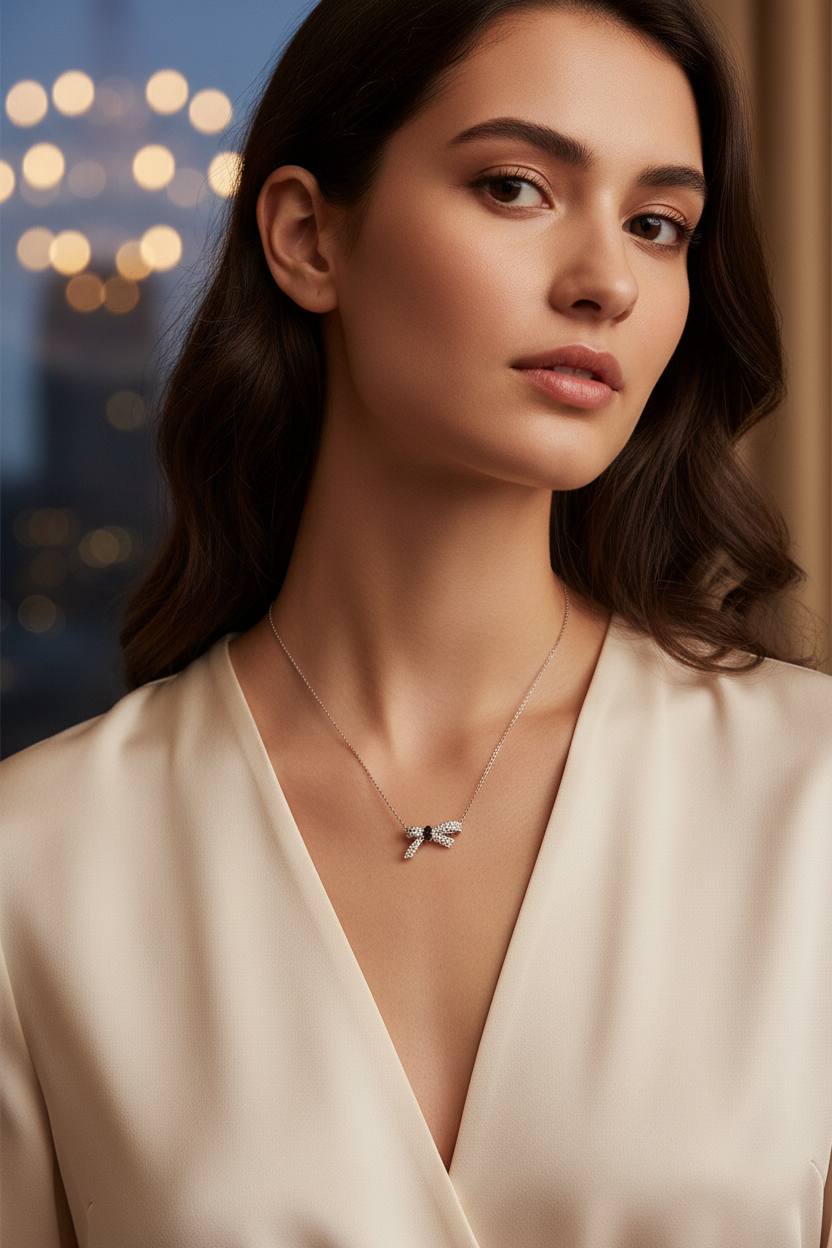 Swarovski Mademoiselle Necklace - lifestyle bokeh
