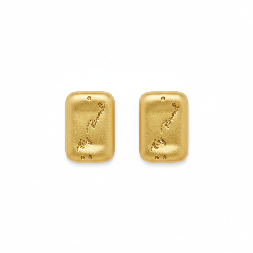 Tory Burch Torsade Signature Chunk Plaque Earrings - clean product shot