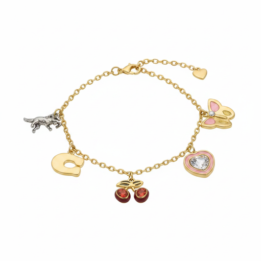 Coach Cherry Mixed Charm Bracelet - Clean Product Shot