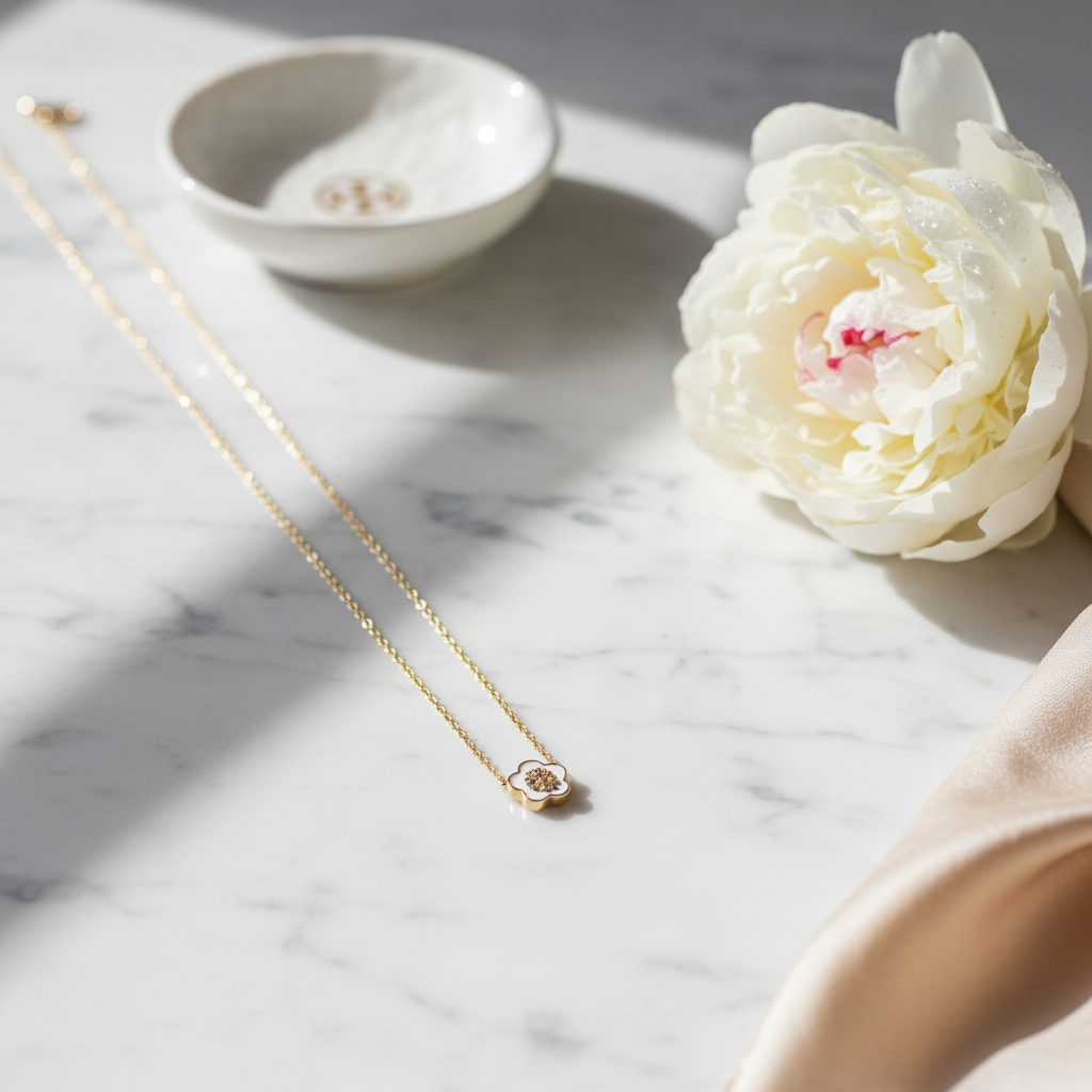 Marble surface flat lay