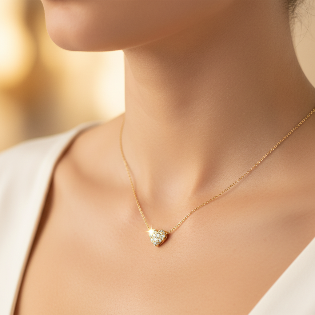 Kendra Scott Holland Heart Gold Pendant Necklace - close-up detail