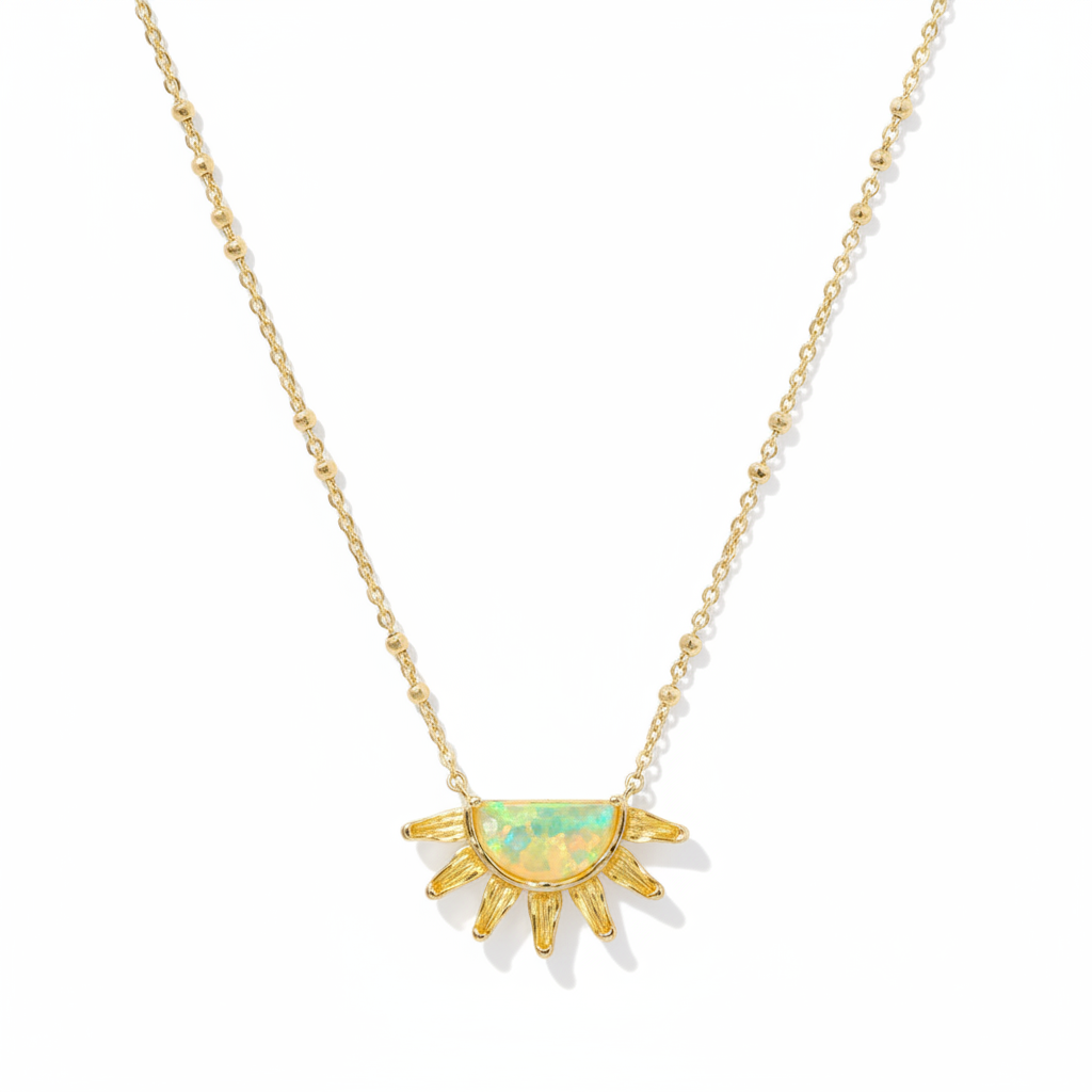 Kendra Scott Samantha Sun Gold Short Pendant Necklace - clean product shot