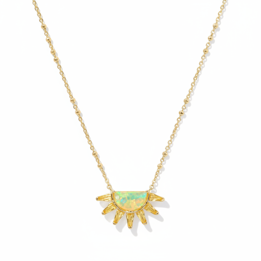 Kendra Scott Samantha Sun Gold Short Pendant Necklace - clean product shot