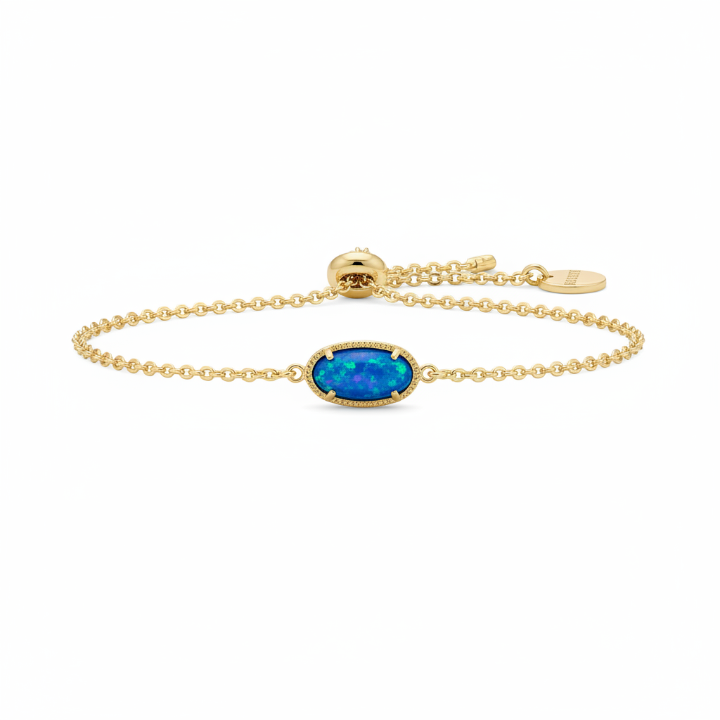 Kendra Scott Elaina Gold Bracelet Blue Kyocera Opal - product shot
