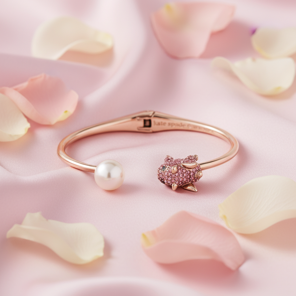 Kate Spade Imagination Pig Open Hinge Bangle - lifestyle shot 3