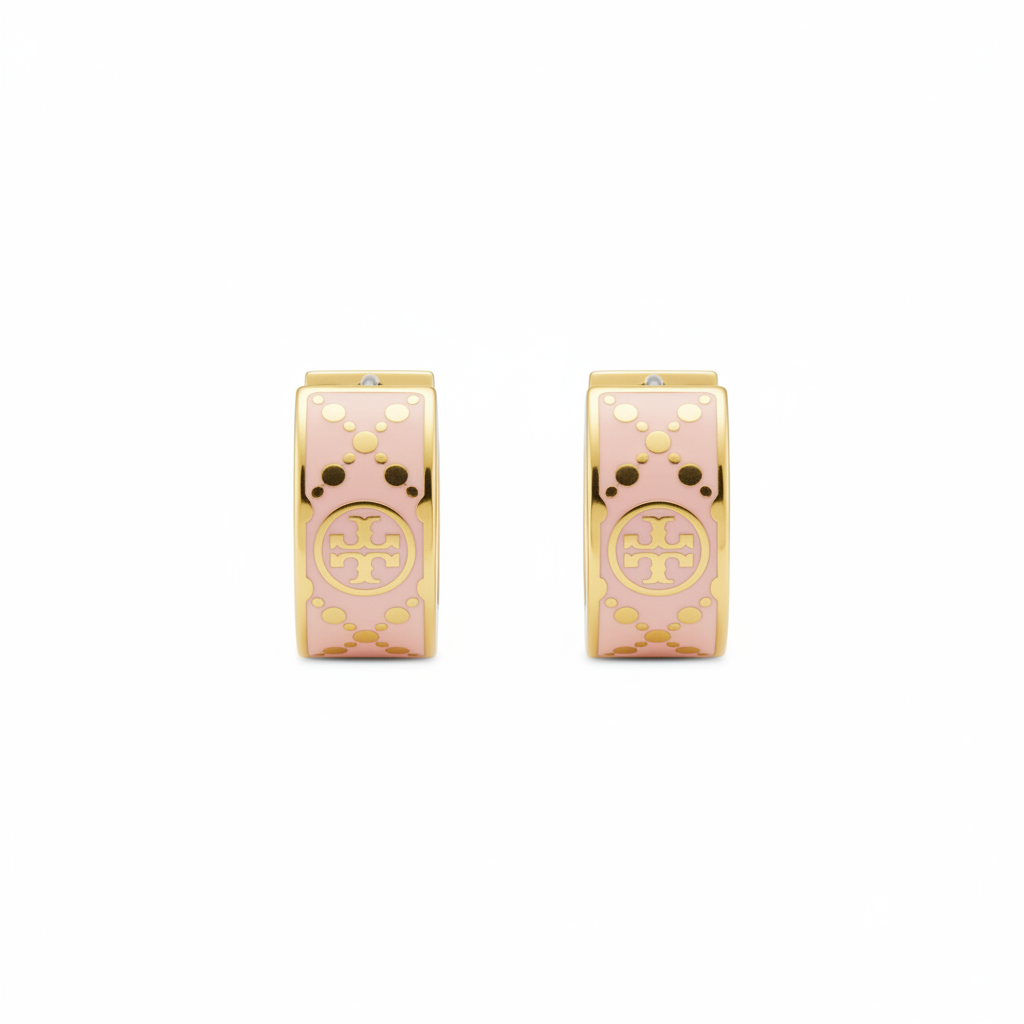 Tory Burch Small T Monogram Hoop Earrings - Clean Product Shot