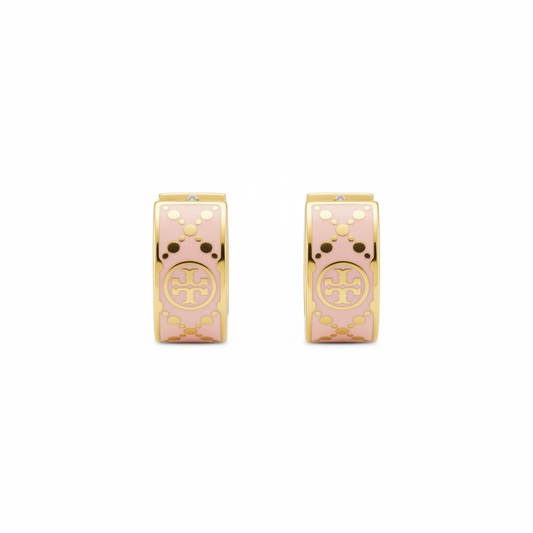 Tory Burch Small T Monogram Hoop Earrings - Clean Product Shot