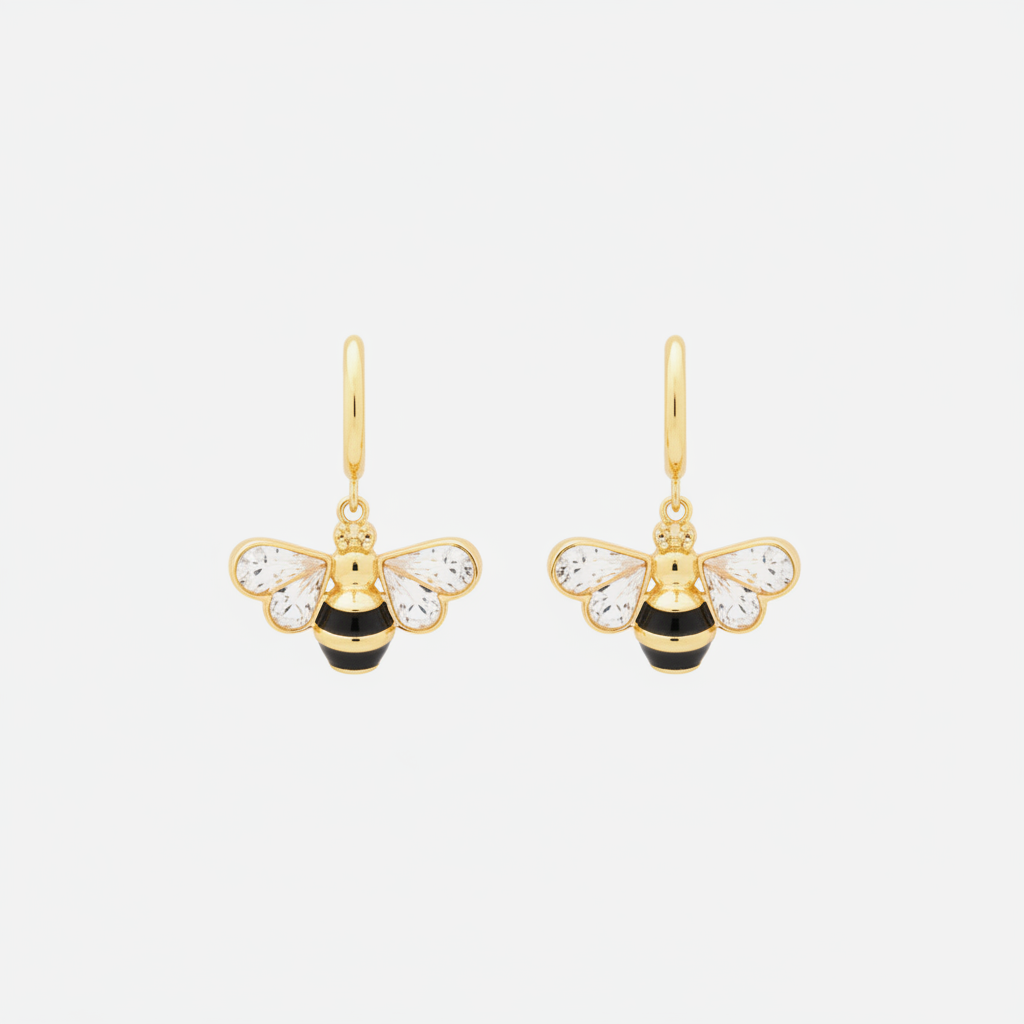 Kate Spade New York All a Buzz Stone Bee Huggie Earrings - clean product shot