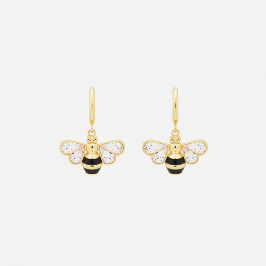 Kate Spade New York All a Buzz Stone Bee Huggie Earrings - clean product shot