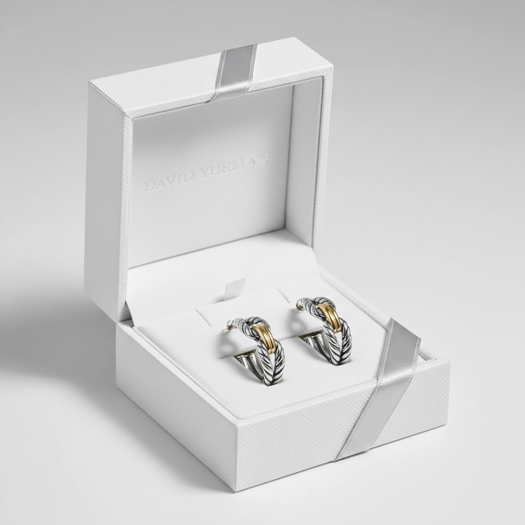 David Yurman Cable Loop Hoop Earrings - Luxury Gift Box