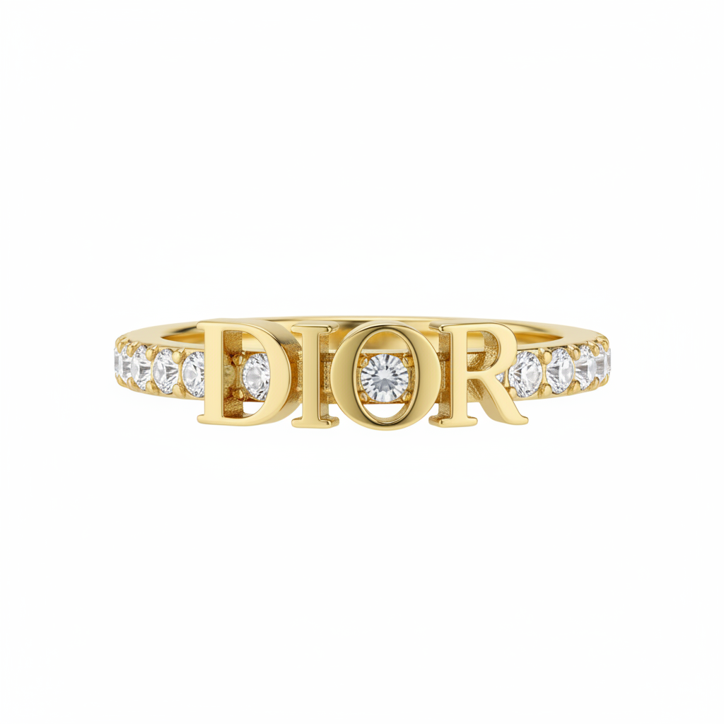 Dior Dio(r)evolution Ring Gold-Finish Metal and Sparkling Crystals - clean product shot