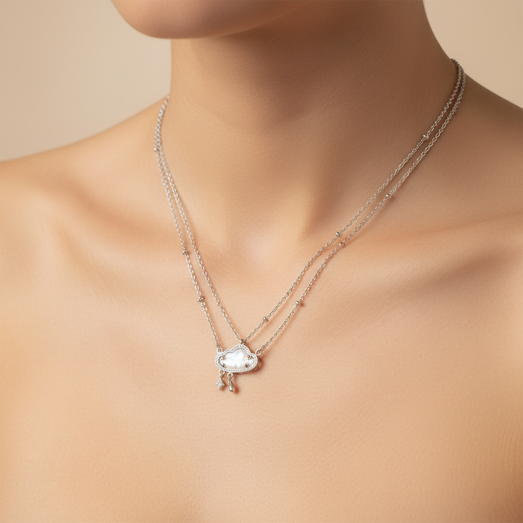 Kendra Scott Celeste Cloud Necklace - worn on model's neck