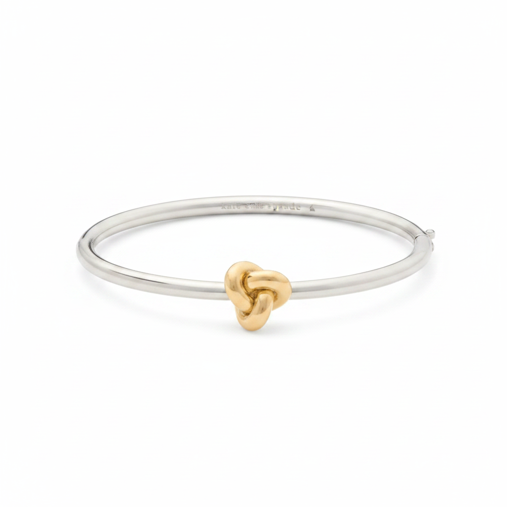 Kate Spade New York Double Knot Hinged Bangle – clean product shot