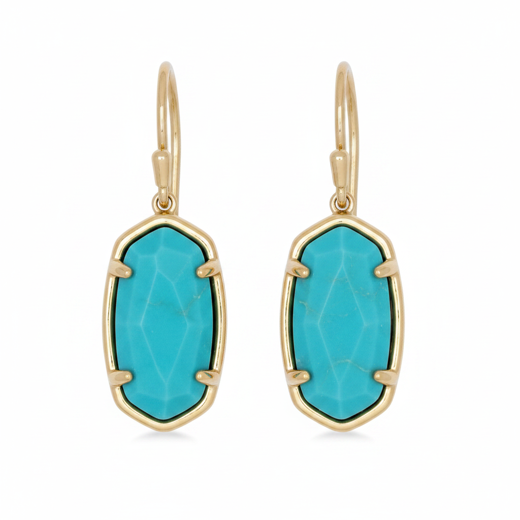 Kendra Scott Lee Drop Earrings in Gold Tone and Turquoise
