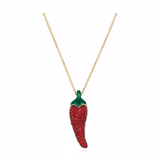 Kate Spade Haute Stuff Chili Pepper Pendant Necklace on white background
