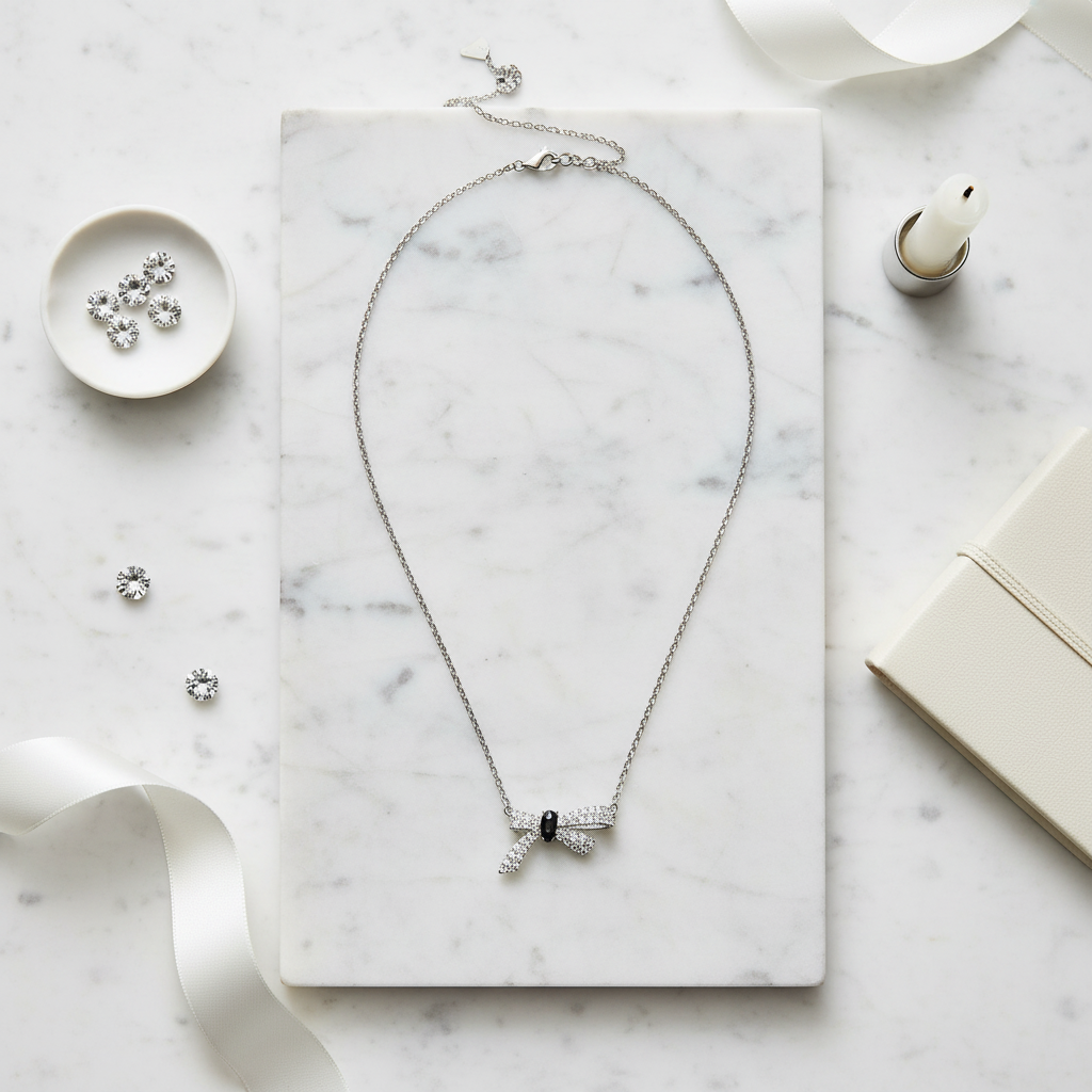 Swarovski Mademoiselle Necklace - marble flat lay