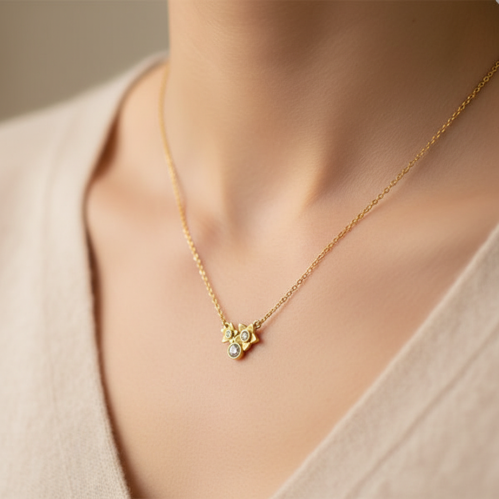 Coach Wildflower Pendant worn on neck
