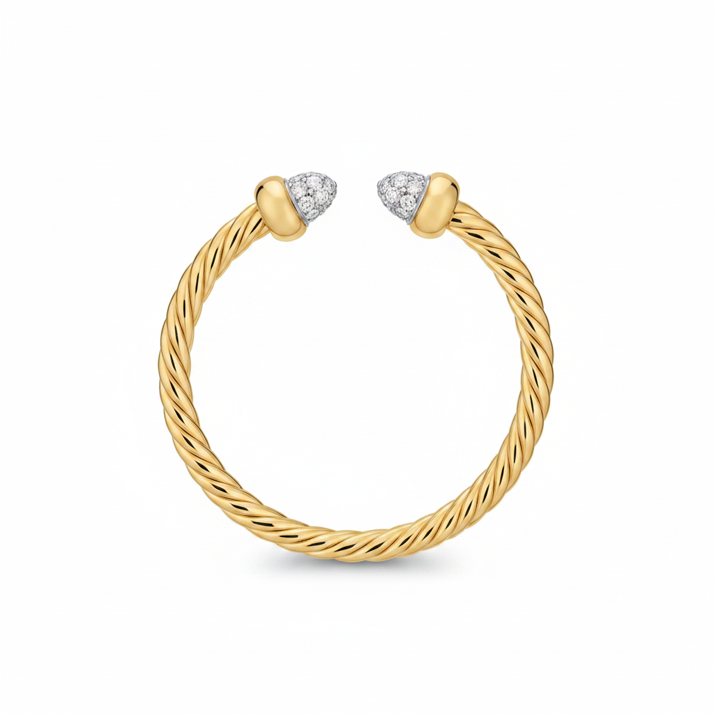 David Yurman Micro Cablespira Flex Open Bracelet – clean product shot