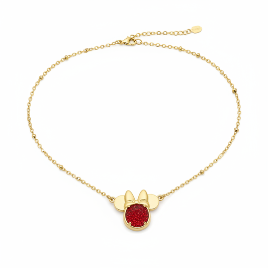 Kendra Scott x Disney Minnie Mouse Pendant Necklace Red Drusy - clean product shot