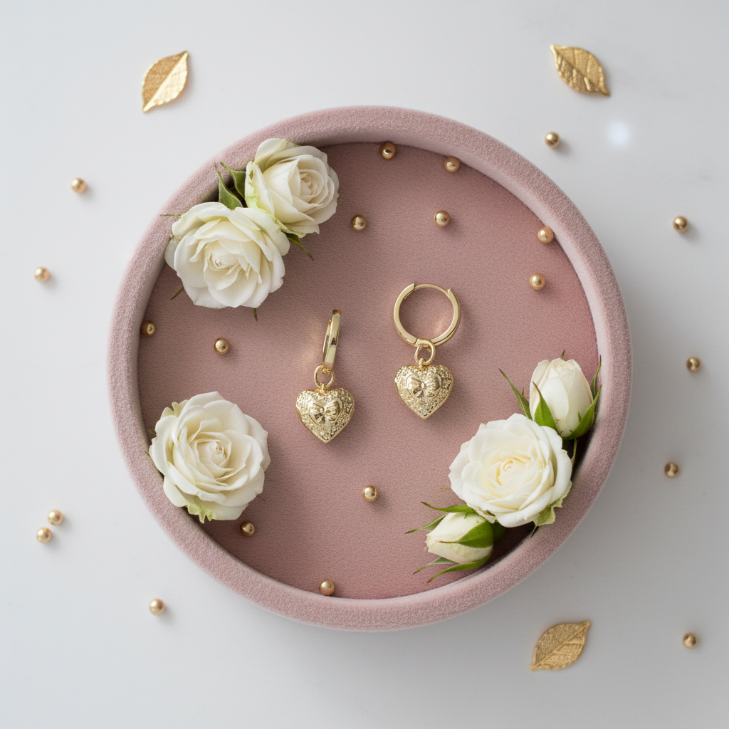 KS x LoveshackFancy Heart Huggies - blush velvet tray