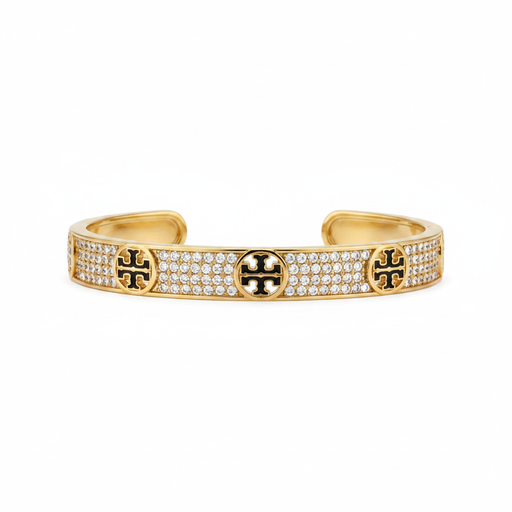 Tory Burch Icon Pavé Cuff Bracelet - clean product shot